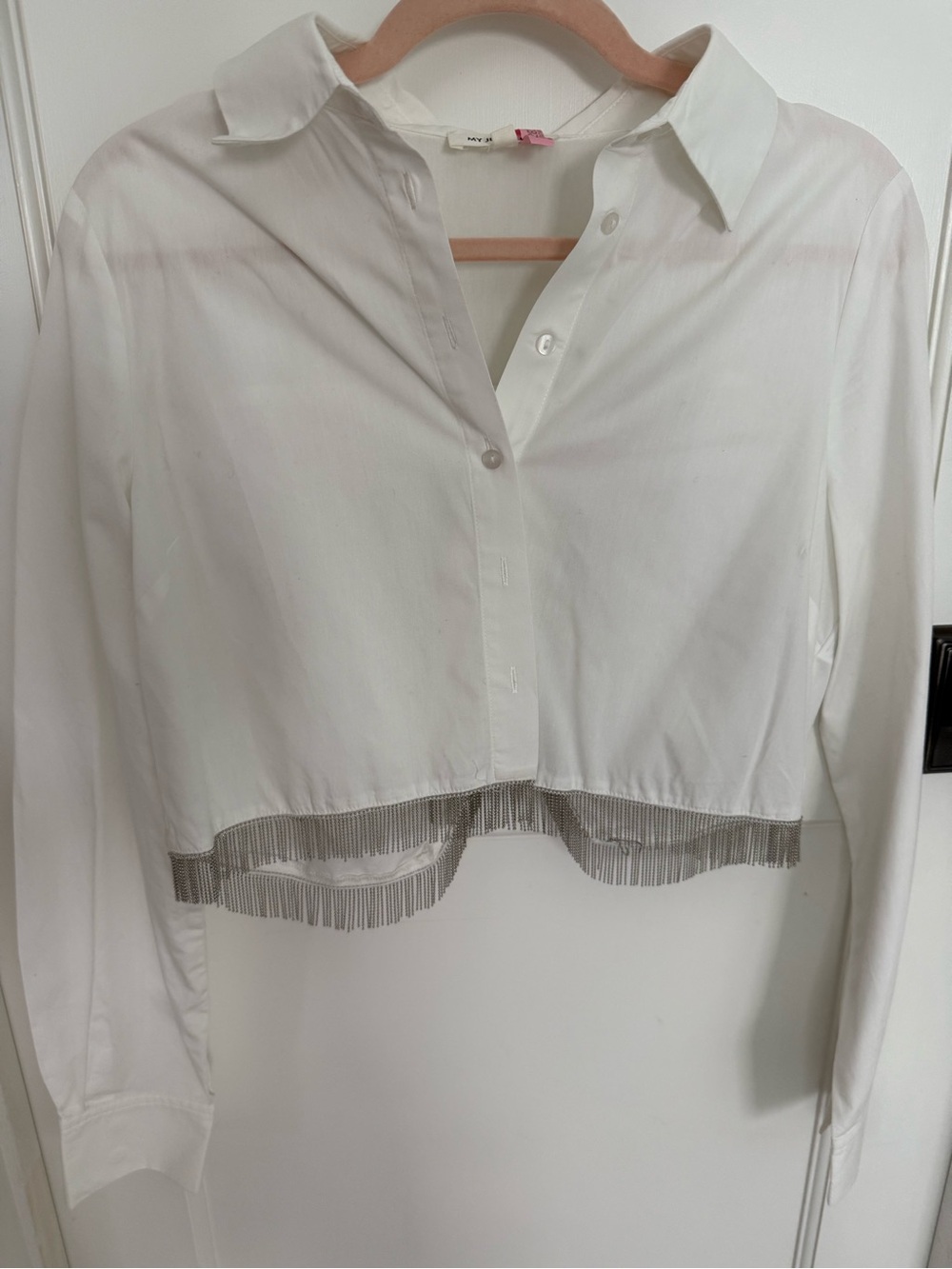 Silver fringe button up